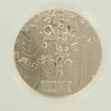 Juhlaraha, 100 Markkaa 1917-1992, Itsenäinen Suomi 75 vuotta, 925br, paino 27,4g 