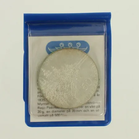 Hopearaha, Kalevala 1835-1985, nimellisarvo 50mk, 500, paino 20,0g 