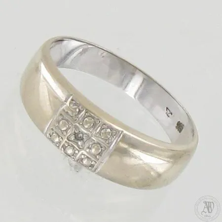 Timanttisormus 1xn.0.005ct, koko 16¾, 585 valkokulta, paino 1,6g Paino: 1,6 g