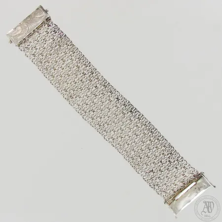 X-lenkki-ranneketju, pituus ja leveys 21cm ja 40mm, käytön jälkiä, 925, paino 49,5g 