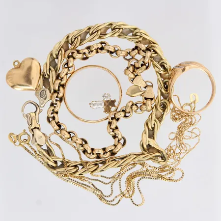 Kultakoruja, osa viallisia, 585br, paino 24,2g Paino: 24,2 g