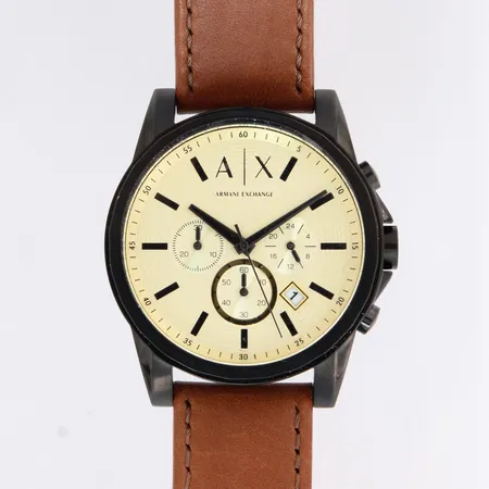 Teräsrannekello, Armani Exchange Chronograph, ref. AX2511, quartz, taulun Ø 44mm, rannekeen pituus 135-200mm