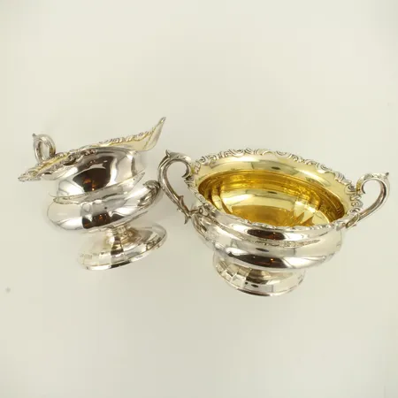 Sokerikko ja kermakko, korkeus 70mm, 830hopea, paino 201,1g 