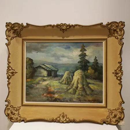 Öljyvärimaalaus sign. Aarne Alanko -51, 72cm x 60cm, Vialliset kehykset. Nouto ainoastaan myymälästä.