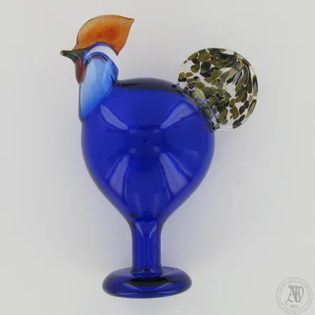 Lasilintu, Kukko - Nuutajärvi, mitat 210mm x 160mm, signeeraus Oiva Toikka Nuutajärvi 25v.