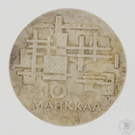 Juhlaraha Itsenäinen Suomi 50 vuotta 1967, nimellisarvo 10 markkaa, 900, paino 24,0g 