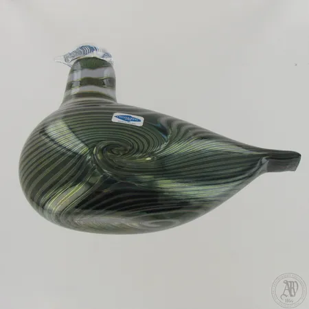 Lasilintu, Alli - Nuutajärvi, mitat 125mm x 180mm, signeeraus Oiva Toikka Nuutajärvi. 