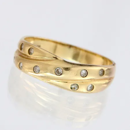 Timanttisormus 10xn.0.01ct, 16¼, 585, paino 2,3g Paino: 2,3 g