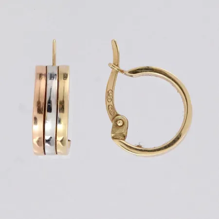 Korvakorut, Ø 12mm, 585 kelta- ja valkokulta, paino 1,5g Paino: 1,5 g