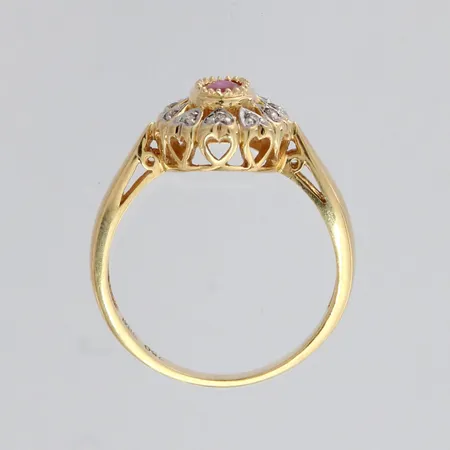 Kivisormus timanteilla 10xn.0.005ct, koko 17¾, 750br, paino 3,7g Paino: 3,7 g