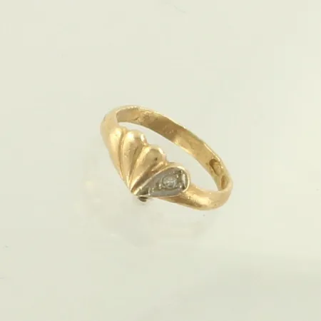 Kastesormus timanteilla 1xn.0.005ct, 585, paino 0,6g 