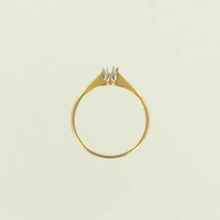 Viallinen sormus, koko 16, 750kelta- ja valkokulta, paino 1,9g 