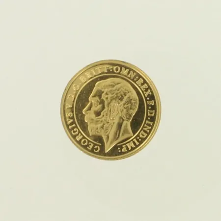Kultaraha Gold Sovereign, King George V, 875, 8,0g Paino: 8 g