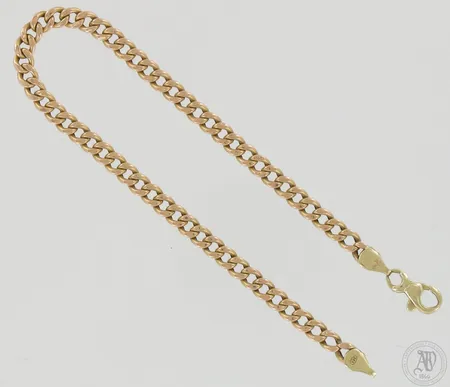 Panssariranneketju, pituus 205mm, leveys 4mm, ontto, 585, paino 4,2g Paino: 4,2 g