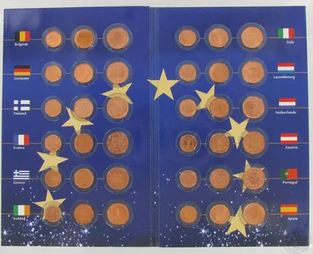The euro collection, 1,2,5 senttiä, 12 maata, nimellisarvo yhteensä 0,96