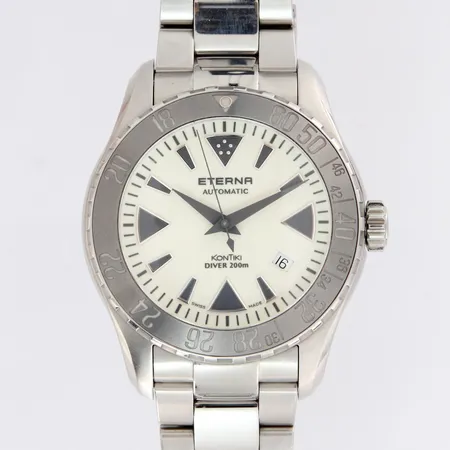 Teräsrannekello Eterna KonTiki Diver Automaatti, ref. 1290-41-59-1753, Ø 44mm, jatkopala, takuutodistus, ohjekirja ja laatikko
