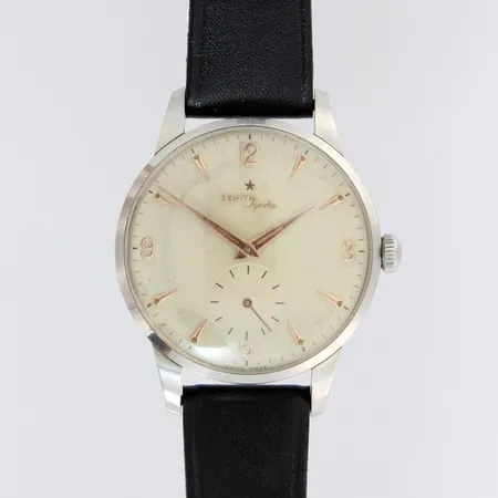 Teräsrannekello Zenith Sporto, mekaaninen, taulun Ø 37mm, kaiverrettu.