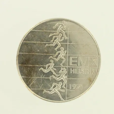 Juhlaraha EMX Helsinki 1971, nimellisarvo 10 markkaa, 500, paino 24,4g