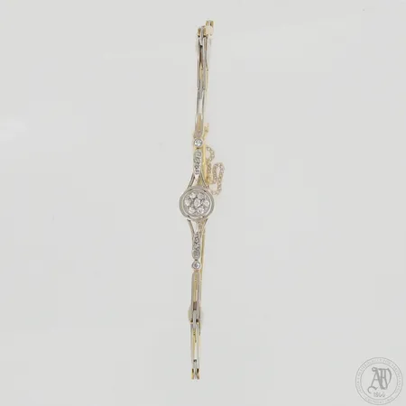 Timanttirannekoru 4xn.0.005ct 2xn.0.01ct 9xn.0.02ct, pituus 170mm, 750 kelta- ja valkokulta, paino 9,3g 