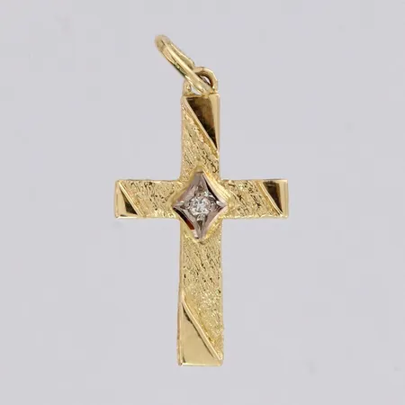 Ristiriipus timantilla 1xn.0.005ct, korkeus 24mm, 585, paino 0,7g Paino: 0,7 g