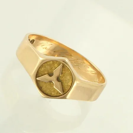 Kantasormus, kaiverrettu, koko 21½, 585, paino 6,0g