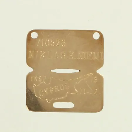 Laattariipus, kaiverrettu, korkeus 26mm, leveys 25mm, 333, paino 3,1g