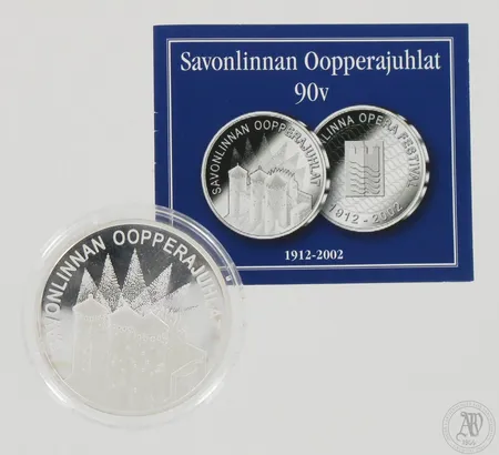 Hopeinen juhlaraha Savonlinnan Oopperajuhlat 90v, 925, paino 25,0g Paino: 25 g