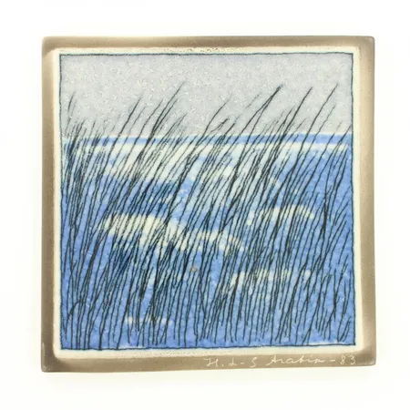 Keraaminen seinälautanen, H.L-S Arabia -83, mitat 118x118mm.