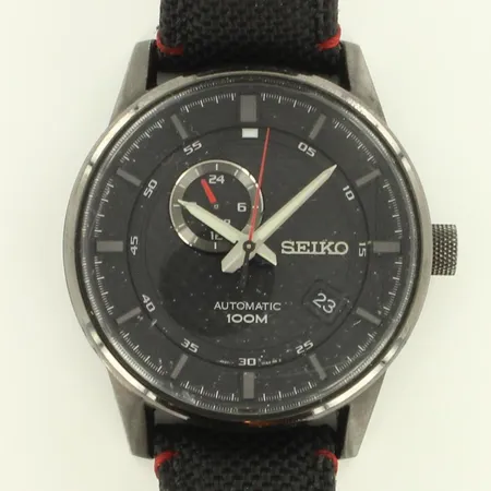 Rannekello Seiko Automatic 100m, SSA383K1, rungon Ø42mm, koneisto Seiko 4R37A, S:N 855271, lasissa naarmuja, ranneke kulunut, mukana vararanneke ja laatikko 