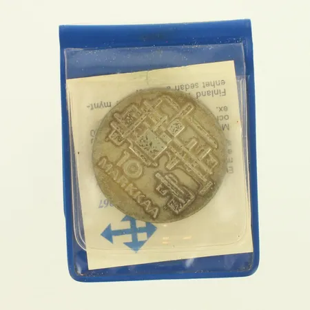 Juhlaraha Suomi Finland 1917-1967, nimellisarvo 10mk, 900, paino 23,8g