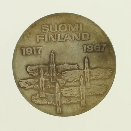 Juhlaraha Suomi Finland 1917-1967, nimellisarvo 10mk, 900, paino 24,1g 