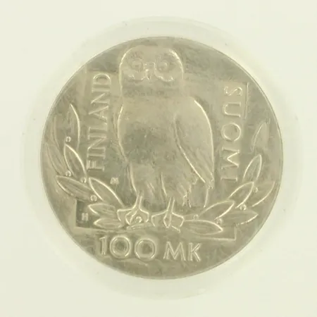 Juhlaraha, Helsingin yliopisto 350 vuotta, nimellisarvo 100mk, 830, paino 24,2g Paino: 24,2 g