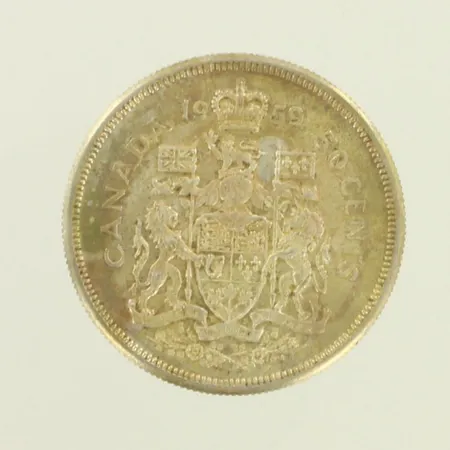 Hopearaha, 50 cents canada 1959, 800, paino 11,7g 