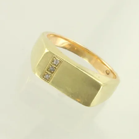 Kantasormus timanteilla 3xn.0.01ct, koko 18, 585, paino 6,6g 