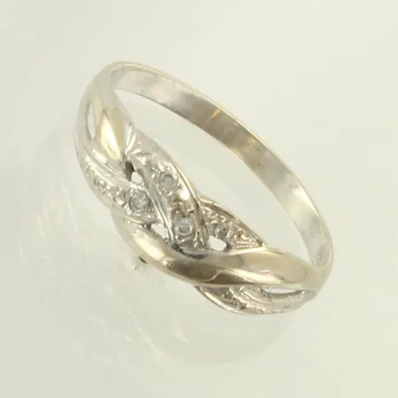Timanttisormus 3xn.0.01ct, koko 18½, 585 valkokulta, paino 2,4g 