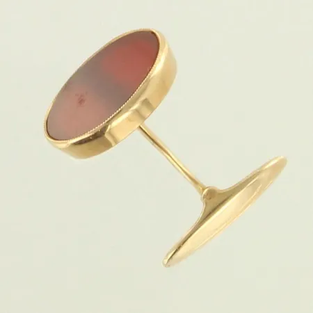 Karneoli-kivikalvosinnappi, kaiverrettu, korkeus 17mm, 585br, paino 4,2g 