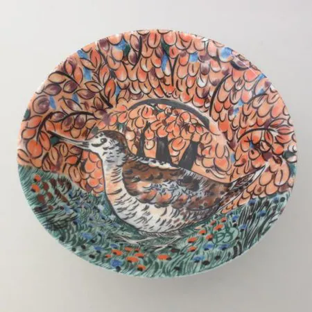 Syvä lautanen, Hubertus, Pro Arte 1994, Dorrit Von Fieandt, Arabia, Ø17cm.