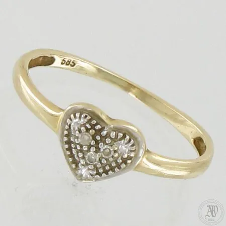 Timanttisormus 3xn.0.005ct, koko 16¼, 585, paino 1,0g Paino: 1 g