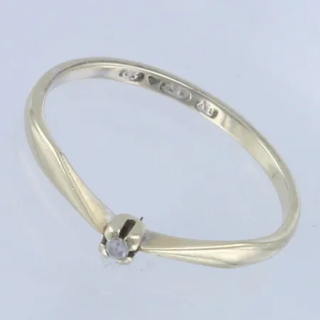 Timanttisormus 1xn.0.01ct, koko 17, 750 valkokulta, paino 1,2g 