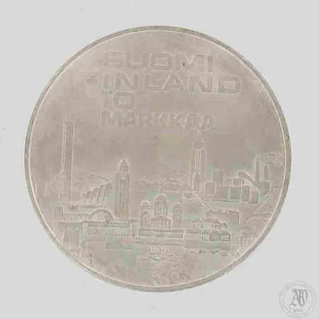Juhlaraha EMX Helsinki 1971, nimellisarvo 10mk, 500, paino 24,0g 