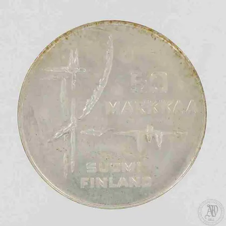 Juhlaraha Jääkiekon MM-1982, nimellisarvo 50mk, 500, paino 23,0g 
