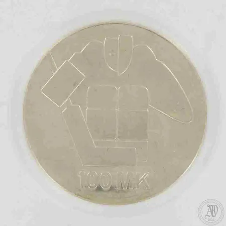 Juhlaraha, nimellisarvo 100mk, Suomi, 1991, 830, paino 24,2g 