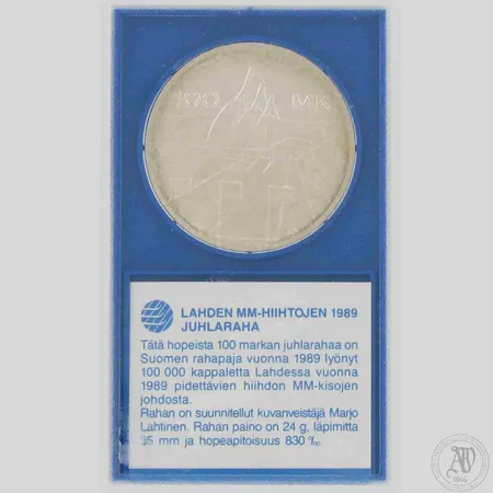 Juhlaraha Lahden MM-Hiihto 1989, 830, paino 24,0g 