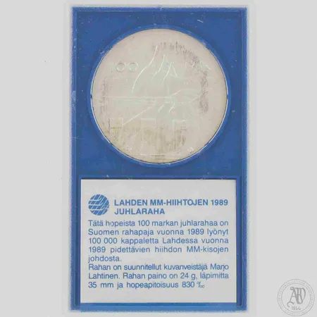 Juhlaraha Lahden MM-Hiihto 1989, 830, paino 24,0g 