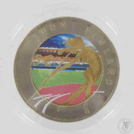 Juhlaraha Suomi 2005 Yleisurheilun MM-kisat UNC, nimellisarvo 5 euroa, CuNi / alumiinipronssi