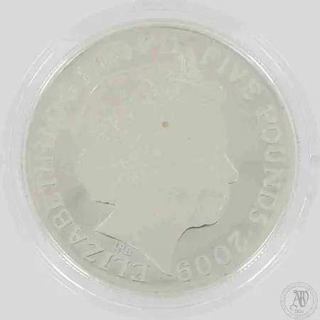 Hopeamitali Nations Touch at Their Summits 2009, Queen Elisabeth II, nimellisarvo 5 puntaa, 925, paino 28,4g 