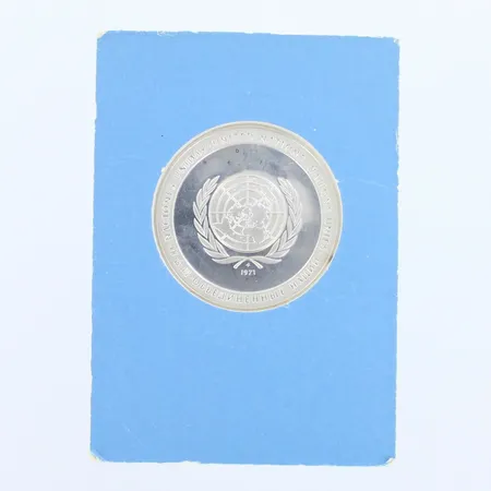 Hopeamitali, United nations 1971, 925br, paino 31,2g Paino: 31,2 g