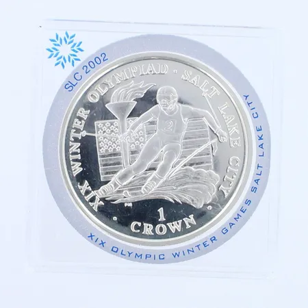 Hopearaha 1 crown, 925hopea, paino 28,3g 
