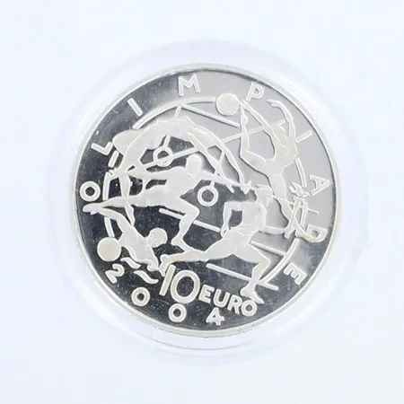 Hopearaha 10 euro, san marino, 2004, 925 hopea, paino 22,0g 