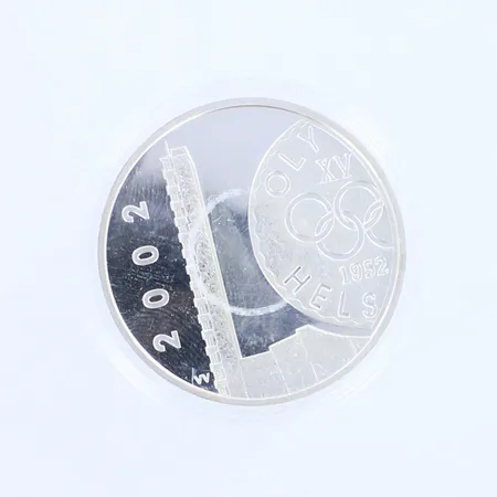 Hopearaha 10 Euro (Anniversary of Helsinki Olympic Games) 2002, 925hopea, paino 27,4g 